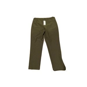 NWT Eileen Fisher Washable Stretch Crepe Slim Pants in Olive Size Large